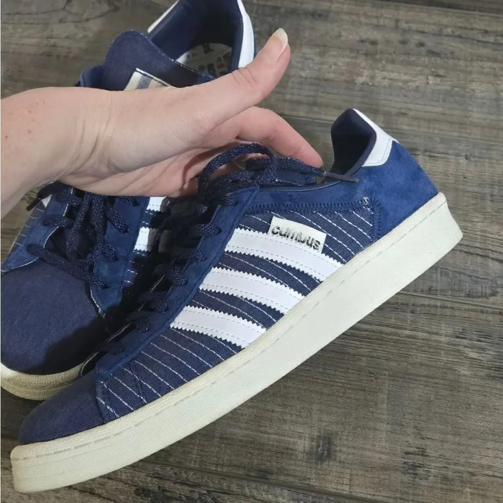 Adidas Campus 80 Sashiko in Dark Blue and White men's 8 classic